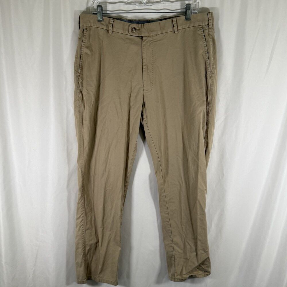 Peter Millar Khaki Pants Men's 36 Tan Brown 36x28 Pima Cotton